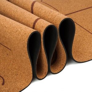 Yoga CORK MAT with Alignment and carry straps